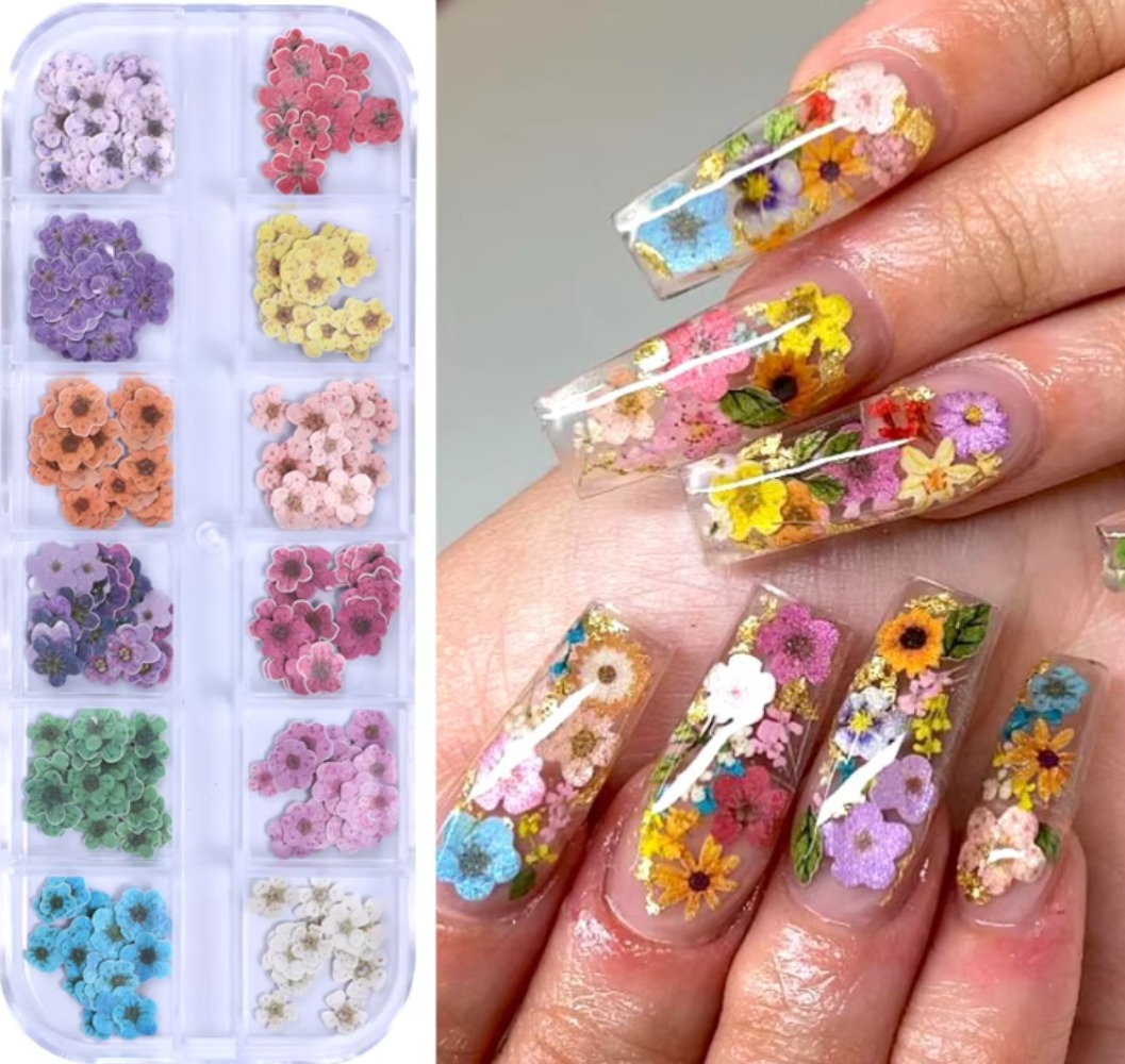 Resin Art With Wood - 12 Rejillas de Adornos de Uñas