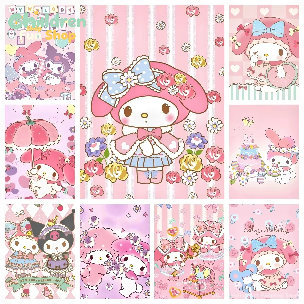 Resin Art Gift - Pintura de Diamantes My Melody Sanrio,