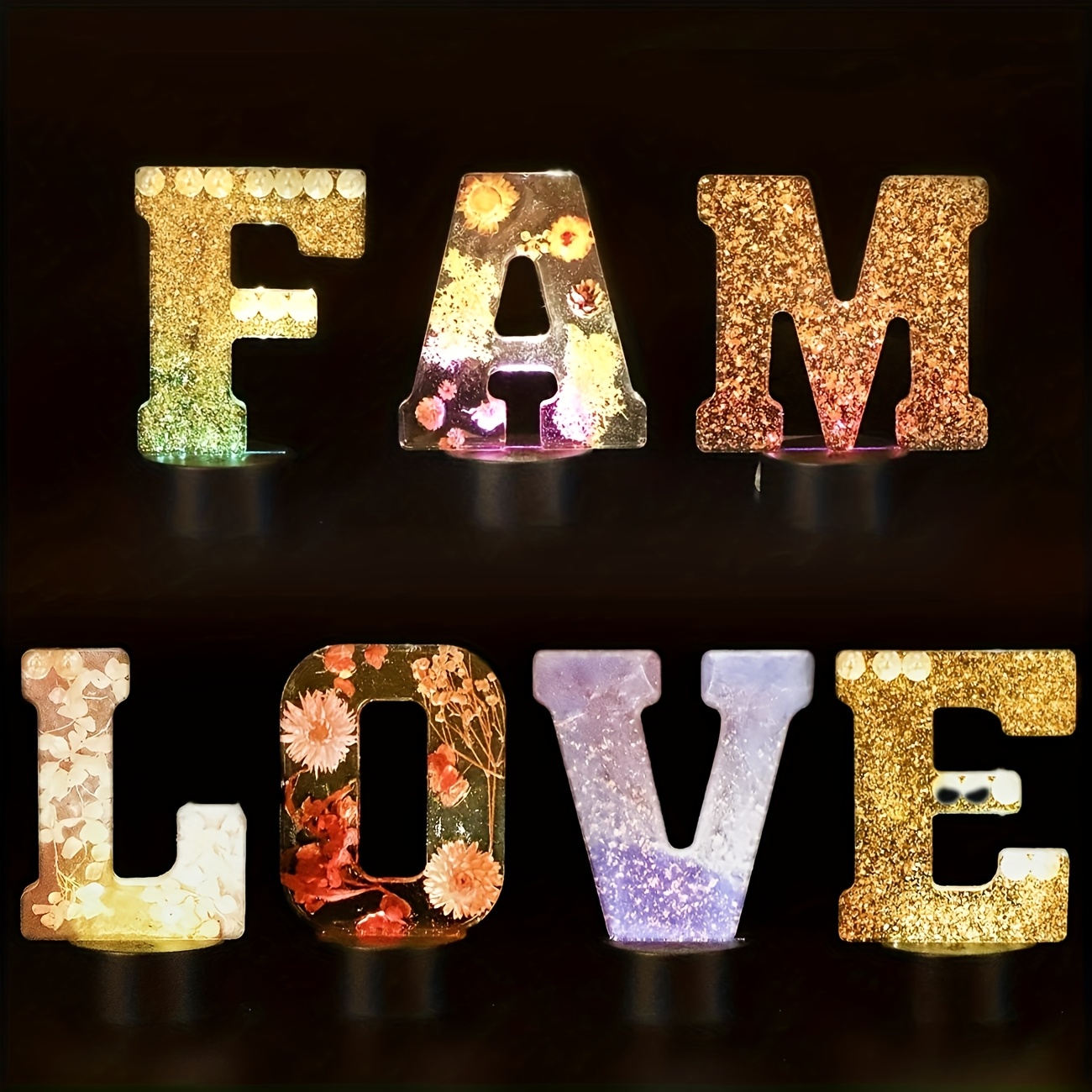 Resin Art Letters - Molde de resina para letras grandes