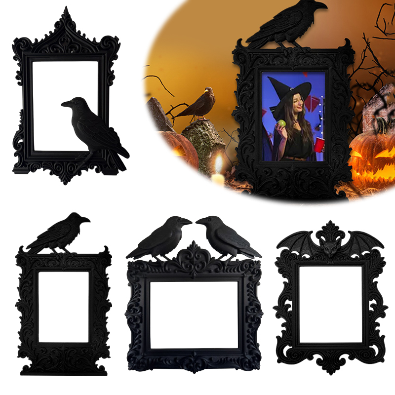 Decoraciones HaLLoween Crow Ba - Resin Art For Photo Frame reseña y precio
