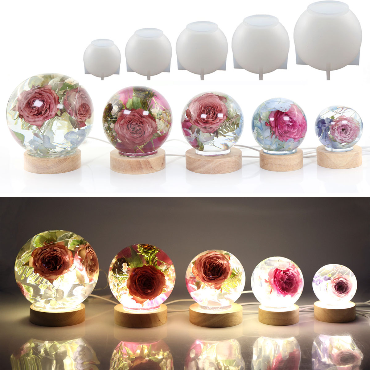 Molde de silicona con bola esf - Resin Art Guide reseña y precio